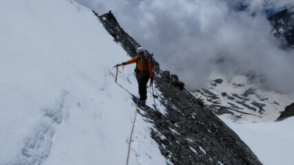 Maria Carla sul pendio terminale del Tournelon Blanc
