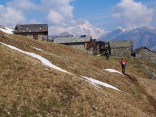 Arrivando al Pizzo con il Rosa sullo sfondo.