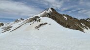 la cresta da risalire per raggiungere la cima