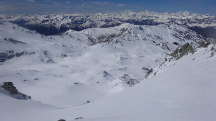 Punta Sommeiller: sotto il canale sud-ovest - panorama verso ovest