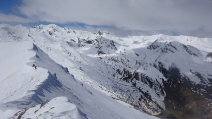 Cresta verso l'Enclausetta e versante nord-ovest