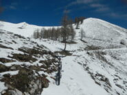 il sentiero innevato per la cima Croce San Giuseppe