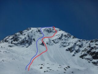 Le due linee di discesa della NE