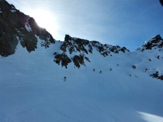 Verso il canale di dx. del Passo del Vallone