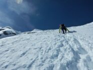 La breve salita del pendio nord est dell'Ubac 