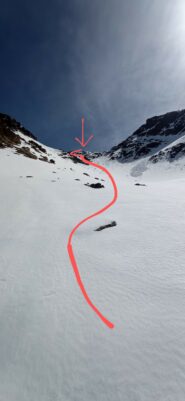 Salita (praticamente dal sentiero estivo sul versante francese) verso il Tenibres su bellissimi pendii