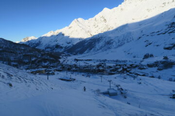 primo tratto da tracciare nella recente neve fresca