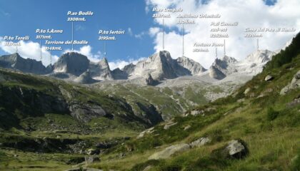 Salendo al Rif. Gianetti per la Val Porcellizzo.