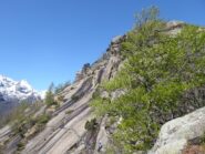 Il primo muretto visto dal traliccio.