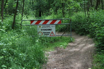 La transenna ca. 1 km a monte dell’interruzione