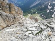 Il canale che conduce poco sotto la vetta