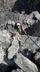 il saltino di 20 metri ca di Max II°  poi facile..