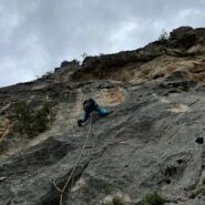 Alois sul primo tiro della variante “Incertezza” 6c+