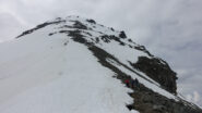 Al colle con la cresta del Bec de l'Ane alle spalle