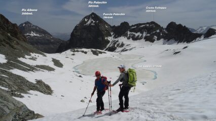 Rientreremo scendendo i pendii più a sx scendendo poi al Lej Lagrev. 