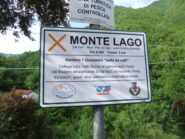 Cartello all' inizio del sentiero