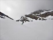 Seconda discesa con cielo cupo ma neve molto bella