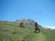 l'inizio della discesa in Val Thuras