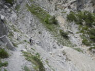 uno dei tratti franati sotto la Tour Jaune des Barabbas