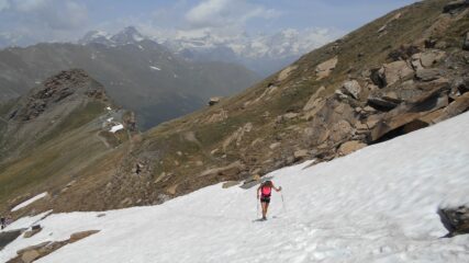 l'unico nevaio rimasto, verso lo Zerbion