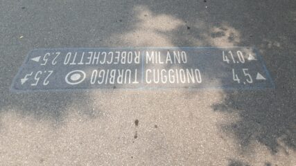 Alla partenza da Turbigo, al ponte per la Cascina Padregnana