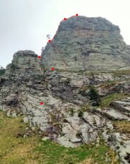 Soste di calata e percorso degli ultimi tiri
