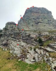 Soste di calata e percorso degli ultimi tiri