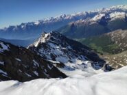 Inizio della discesa sul versante italiano