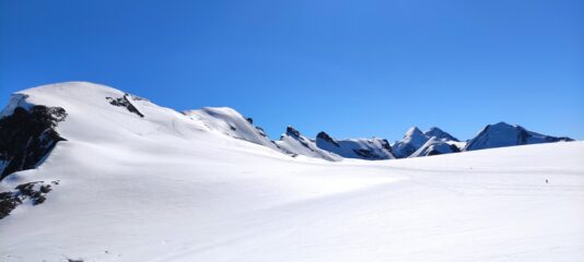 I Breithorn e la traccia di salita