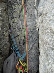 La sosta del 7° tiro. L'unica da attrezzare. 