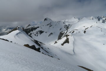 dalla Tete de Fonteinte un'occhiata a Pain de Sucre, Fourchon e Tete de Fenetre