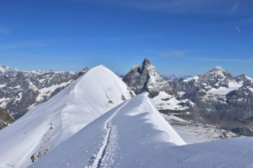 Crestina di collegamento ed Occidentale visti dal Breithorn Centrale