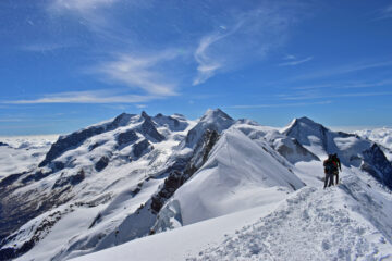 Panorama superlativo sulle principali vette del Rosa dall'Occidentale