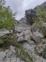 Partenza ! In alto si vede il diedro