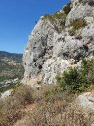 Il settore alto, primi tiri da destra, arrivando da sentiero in discesa