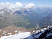 all'uscita in cresta, la vista si apre sulla valfurva