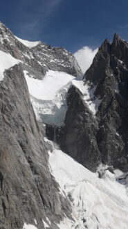 l'alto bacino glaciale del Freney in direzione del col Peuterey..dalla Punta Innomimata..