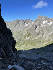 La vista del canalone dall’attacco