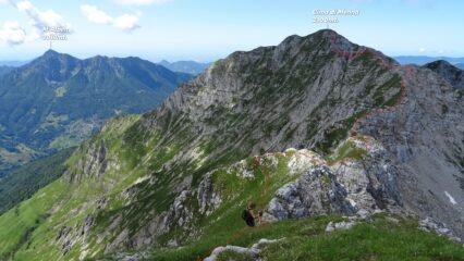 La cresta ancora da fare per arrivare alla Cima di Menna.