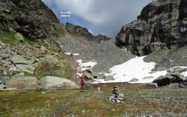 La traccia di salita.