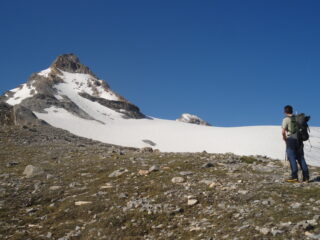 In vista del ghiacciaio Goletta e della Granta Parei