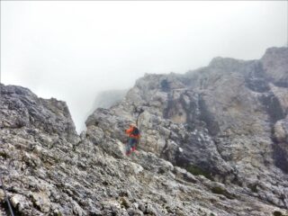 Alla base del tratto finale attrezzato