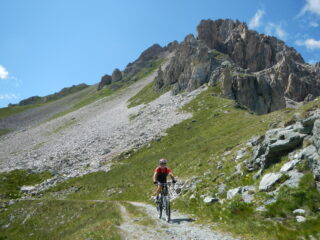 l'arrivo al Colle del Mulo 2527 m.