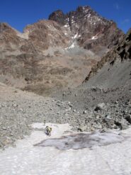 la parete sud del Monviso  salendo al Passo Dante
