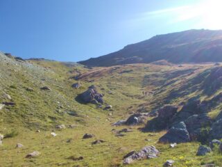la conca di salita e la cima