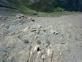 discesa infida su lato Valle Lunga/Argentera per evitare salto sulla cresta del Monte Appenna