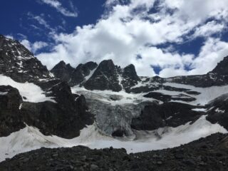 Il malridotto Ghiacciaio del Grand Croux