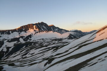 il Col de la Seigne ancora bello bianco