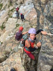 L'allegra combriccola nella prima parte della discesa.