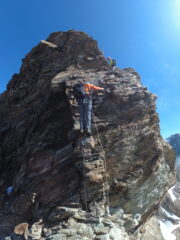 Marco in salita sul primo tiro del salto del Dragone